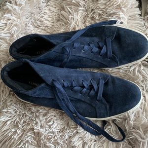 Navy suede high top sneakers